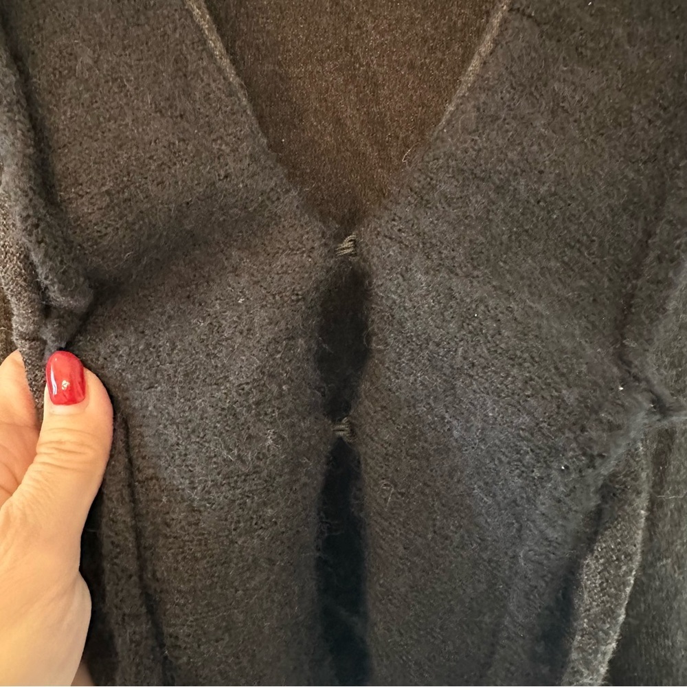 CYNTHIA ROWLEY 2X Gray Black Layered Ruffle Cardigan Sweater R $325 - Picture 12 of 16